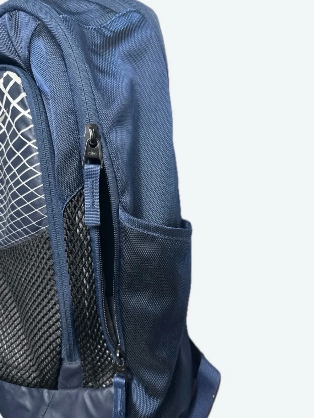 Nike Navy and Black Mesh Front Backpack
